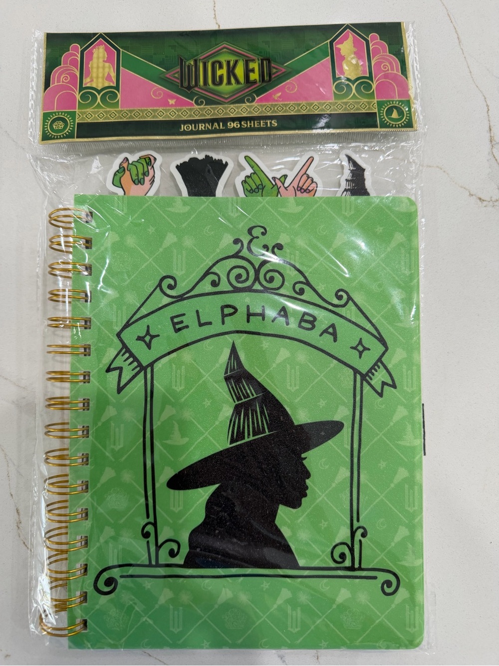 Target Wicked Elphaba Green Spiral Journal with Black Silhouette